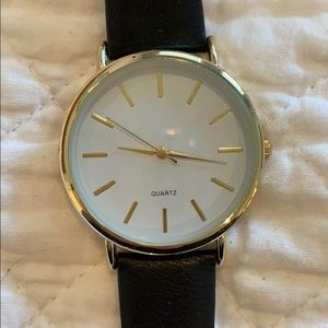 Loft Watch with Black band and gold face